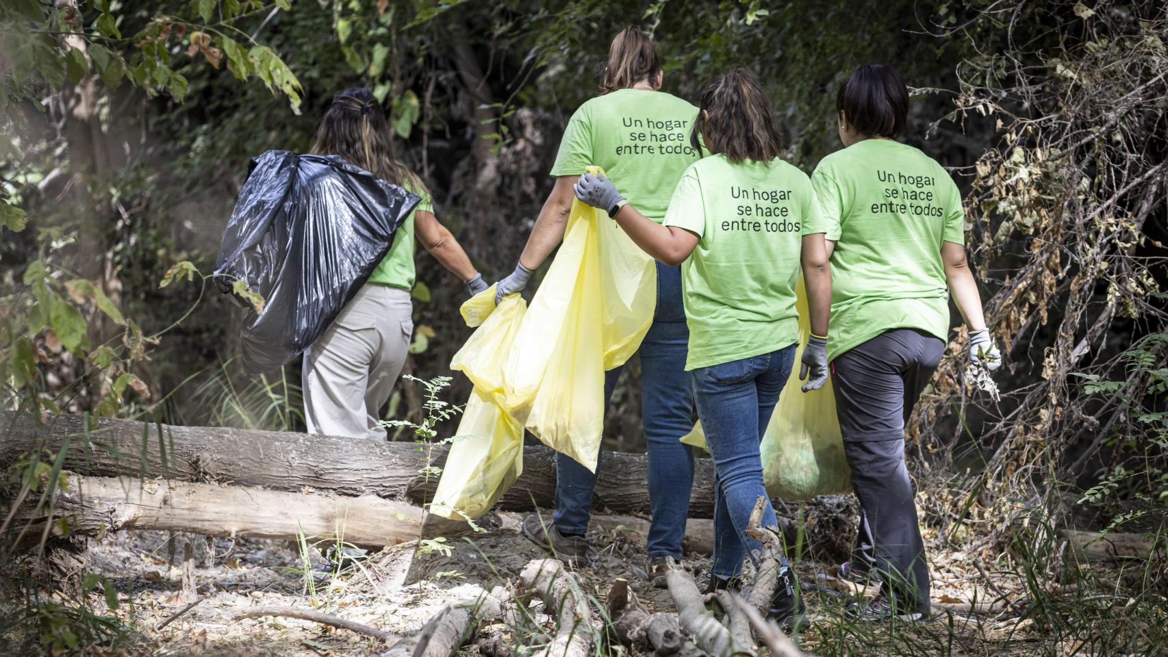 Recogida de residuos en el puente del Jarama.