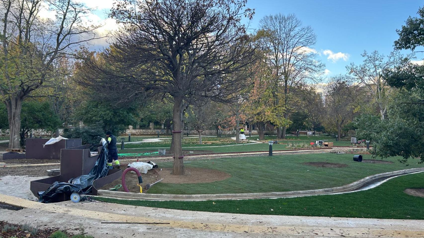El jardín Botánico, en el parque José Antonio Labordeta, casi terminado.