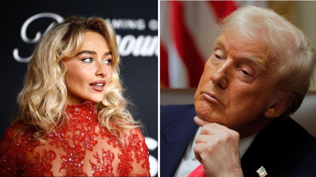 Sabrina Carpenter y Donald Trump.