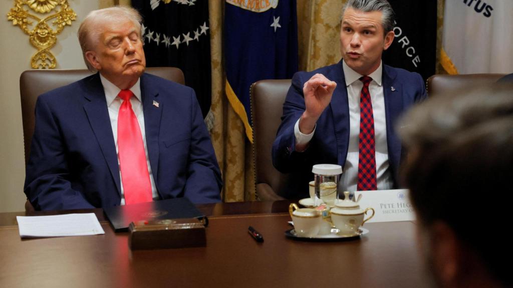 Donald Trump during a Cabinet meeting at the White House.