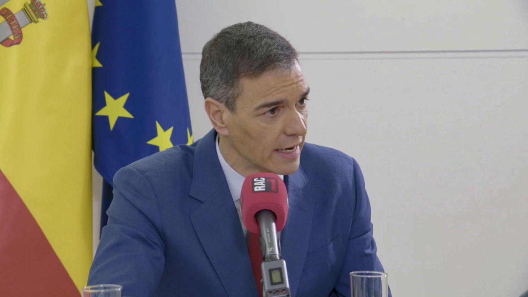 Pedro Sánchez durante la entrevista en RAC1.