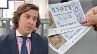 Montaje con una imagen de Nicolás Lerma y un décimo de Lotería de Navidad.