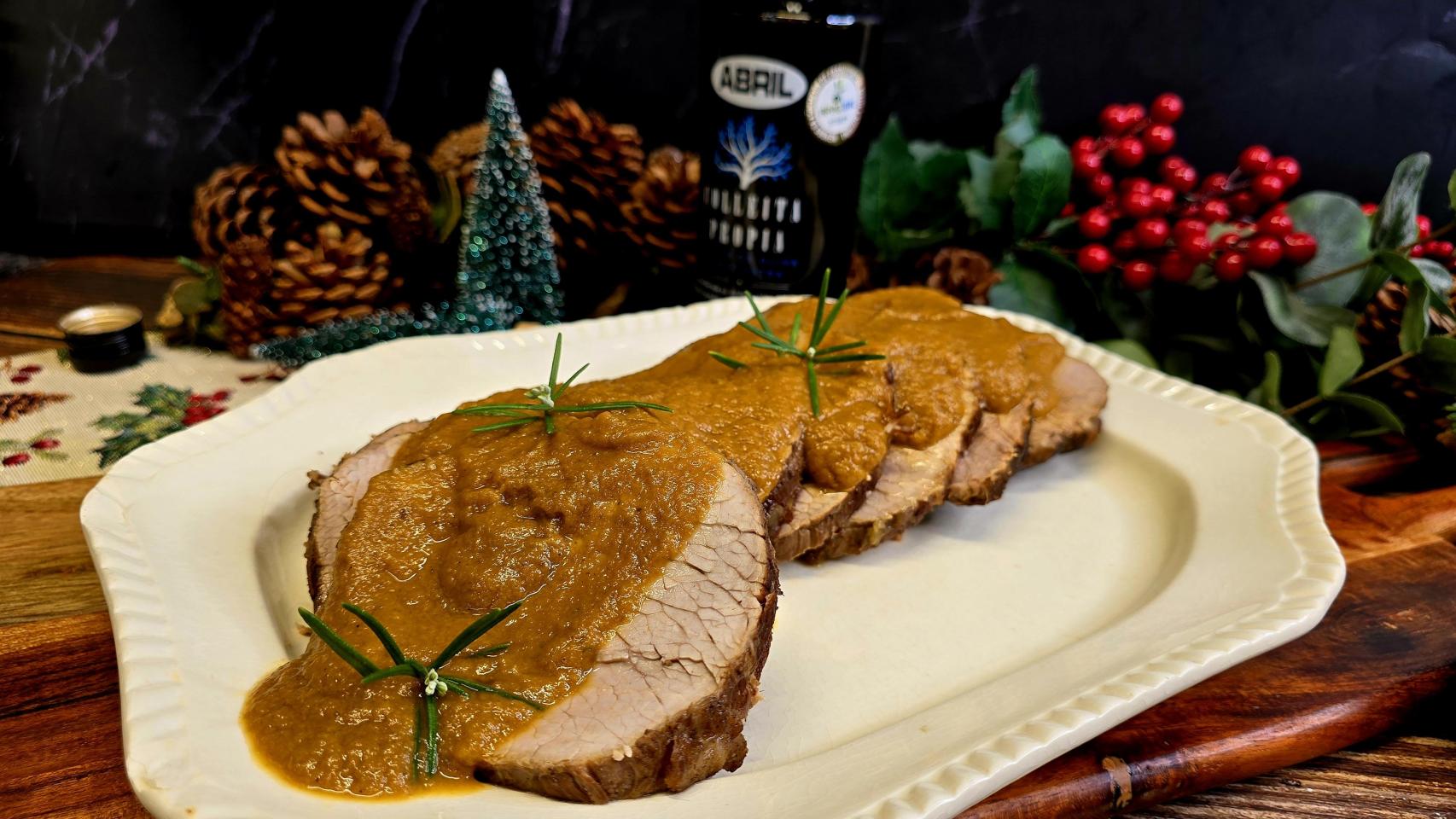 Redondo de ternera guisado.