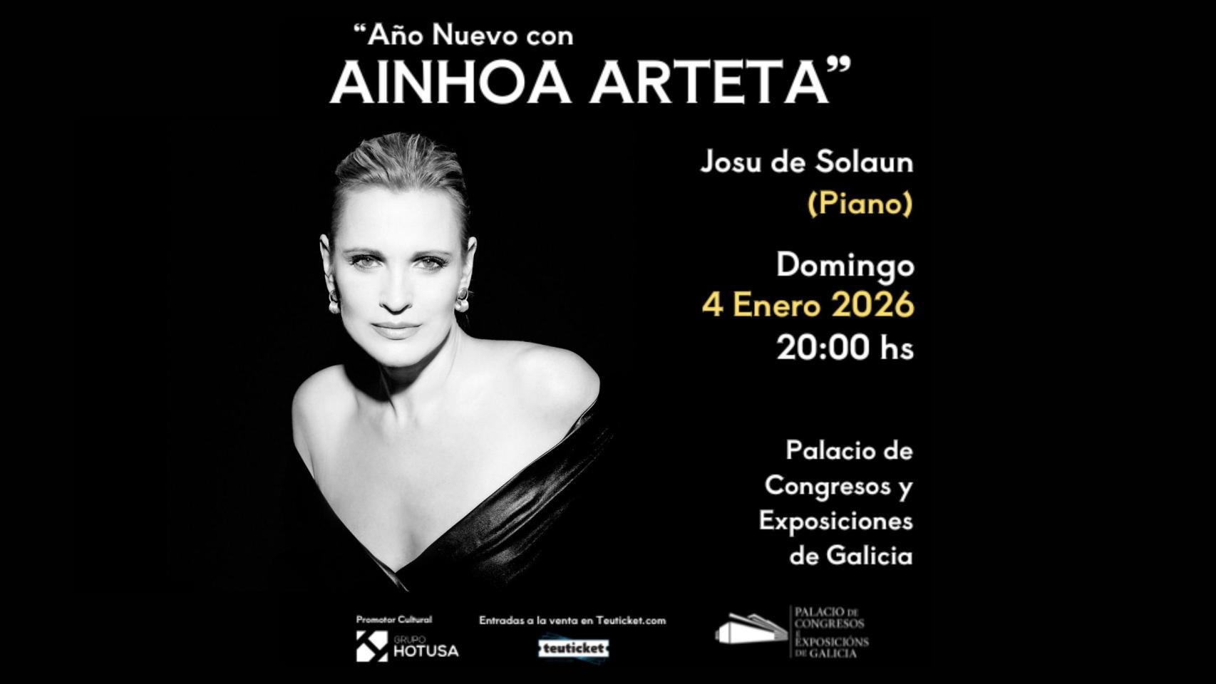 Ainhoa Arteta actuará en Santiago.