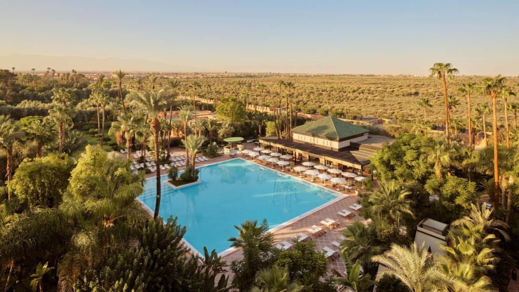 Vistas aéreas de La Mamounia desde su rooftop.