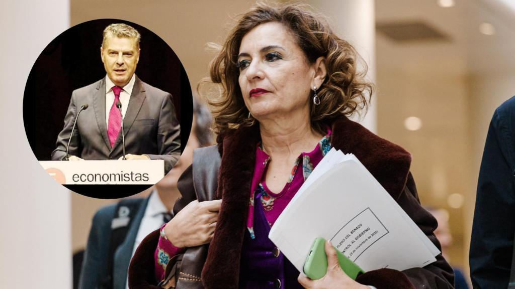 Montaje de Miguel Ángel Vázquez Taín con María Jesús Montero (Carlos Luján/Europa Press).