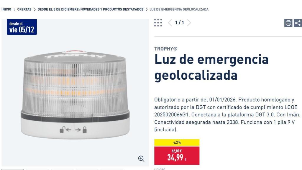 Luz de emergencia geolocalizada.