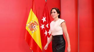 Isabel Díaz Ayuso antes de una comparencia.