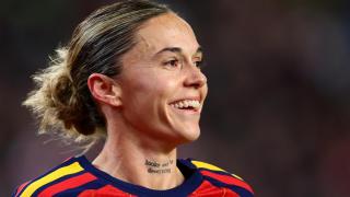 Mapi León, durante un partido con la selección española.