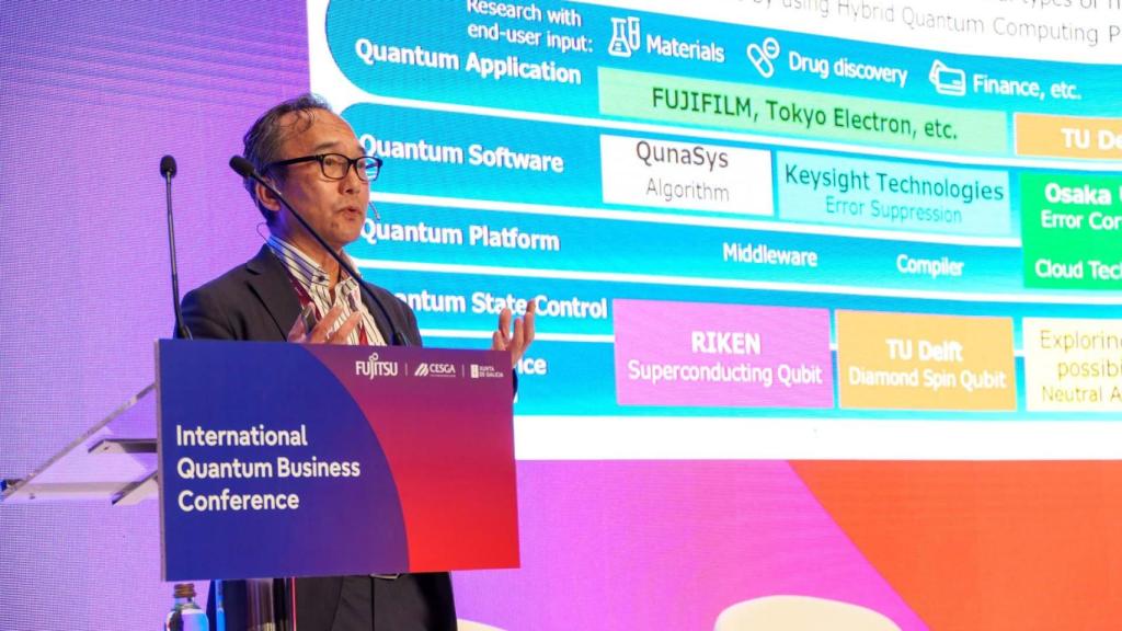 Shintaro Sato, Vicepresidente Ejecutivo y Responsable del Quantum Laboratory de Fujitsu Research en su intervención en la edición de 2024 de la IQBC