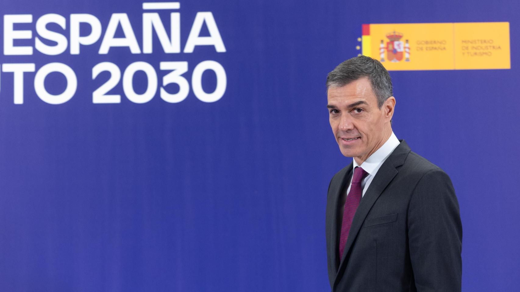 Pedro Sánchez, presidente del Gobierno, en la presentación del plan España Auto 2030