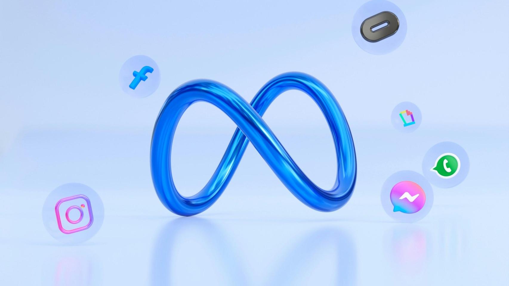 Logo de Meta y aplicaciones.