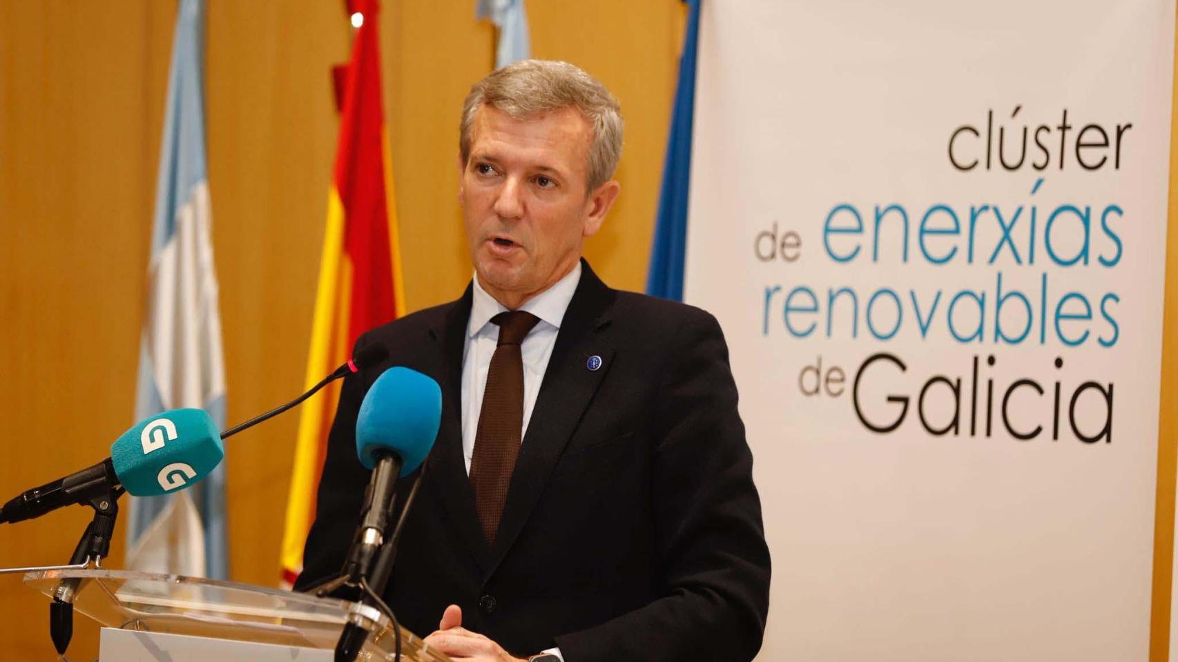 El presidente gallego, Alfonso Rueda, durante el acto.