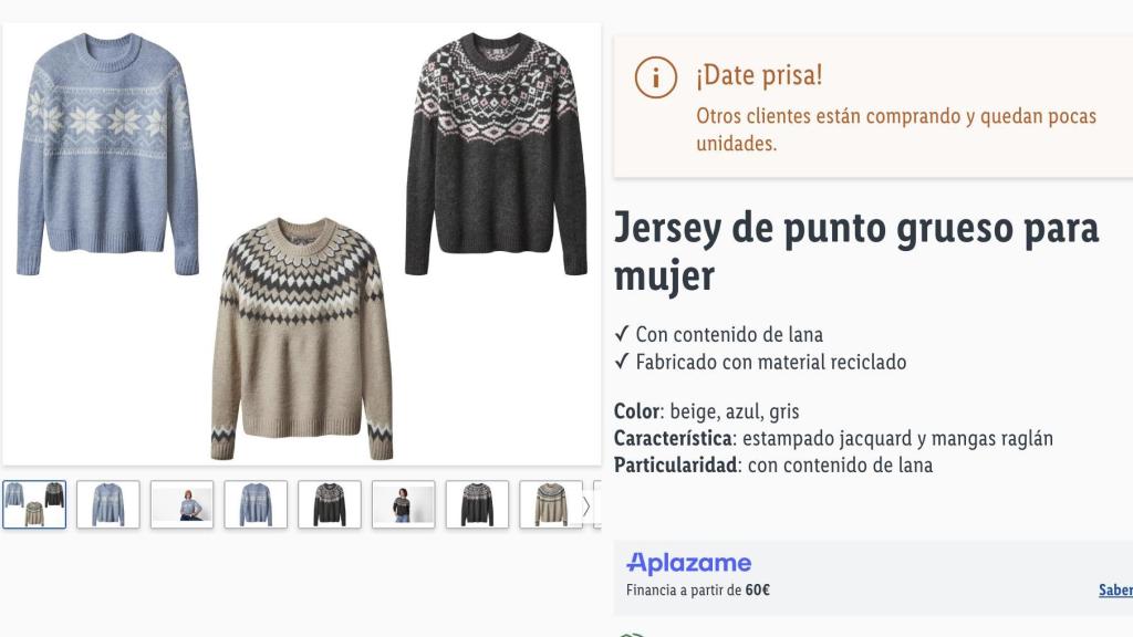 Jersey de punto grueso.