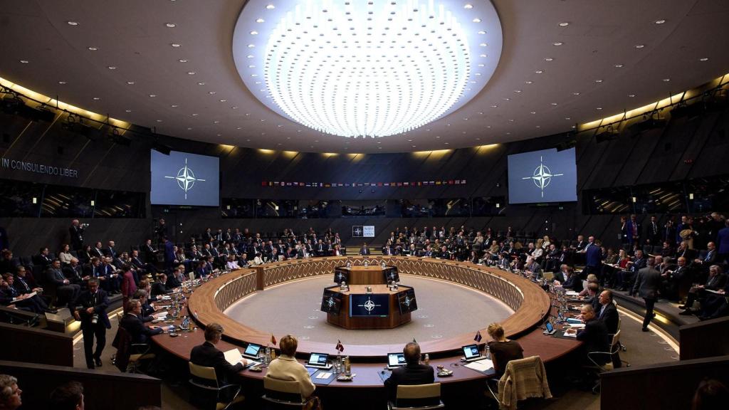 NATO foreign ministers during their meeting on Wednesday in Brussels