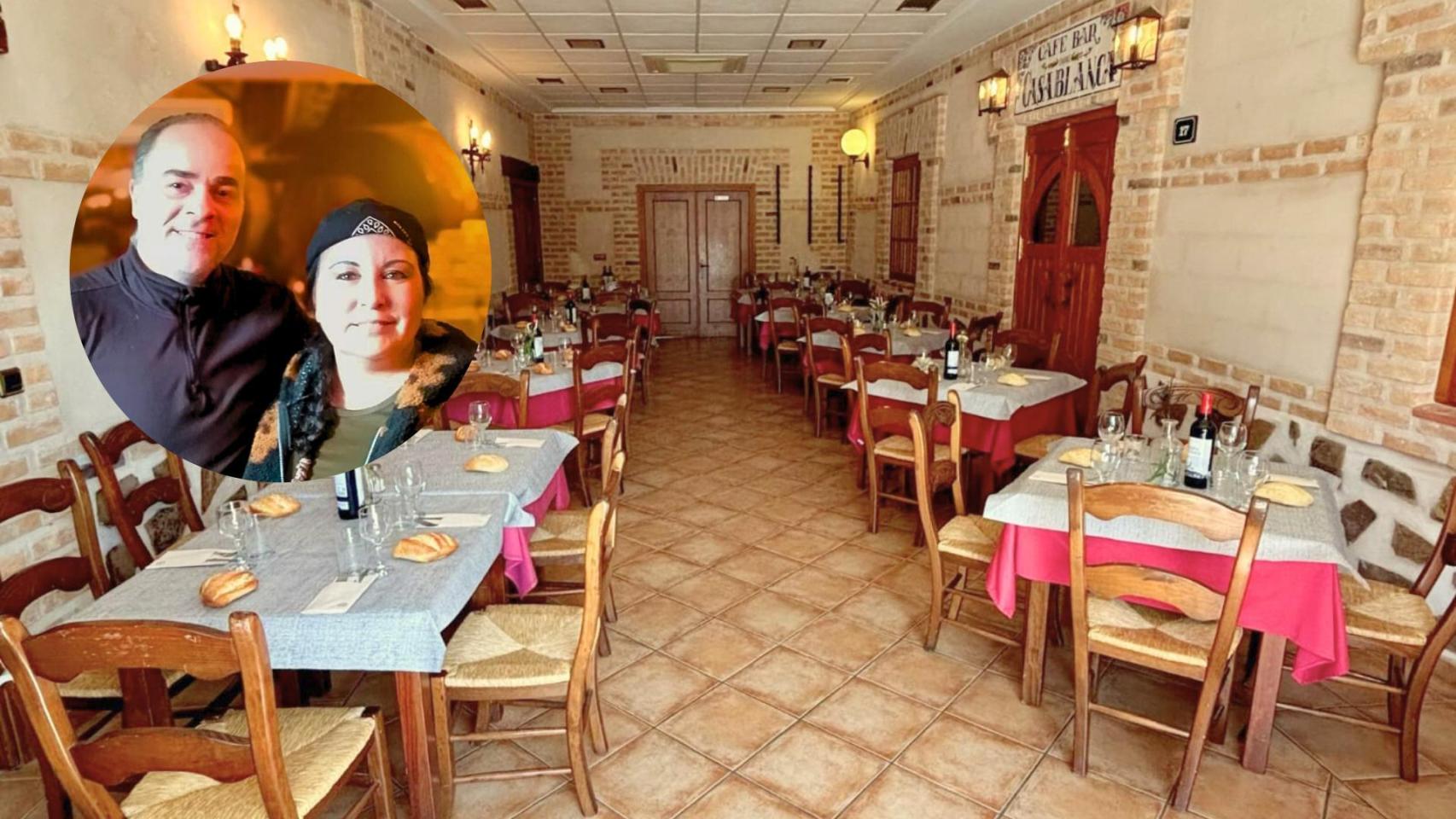 Natalia y su marido Juan en el comedor de Fogón y Salero.