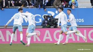 El Real Zaragoza celebra el segundo gol ante el Leganés.