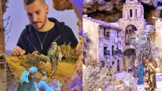 Montaje de Julián Palacín y una figura del Belén.