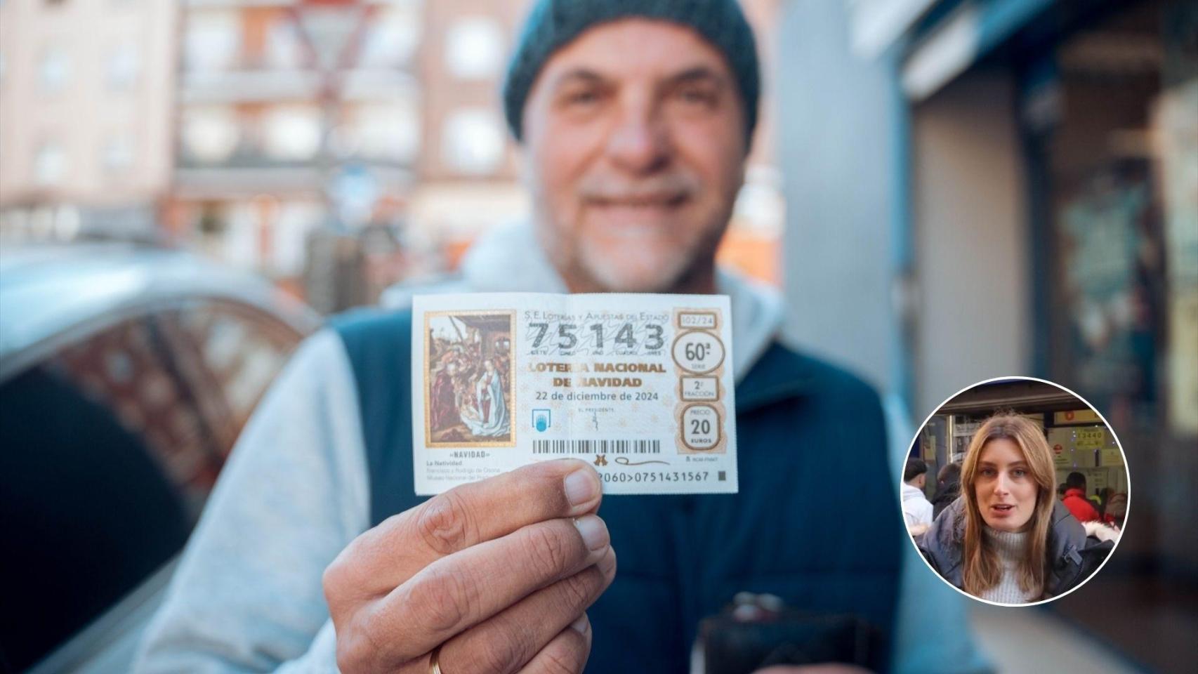 Montaje con una imagen de la asesora fiscal y una imagen de archivo de la Lotería de Navidad.
