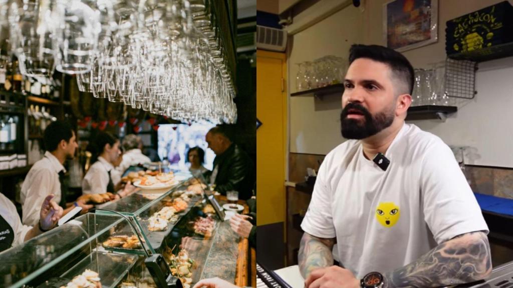 Montaje con una imagen de archivo de un restaurante y una imagen de Wilmer.