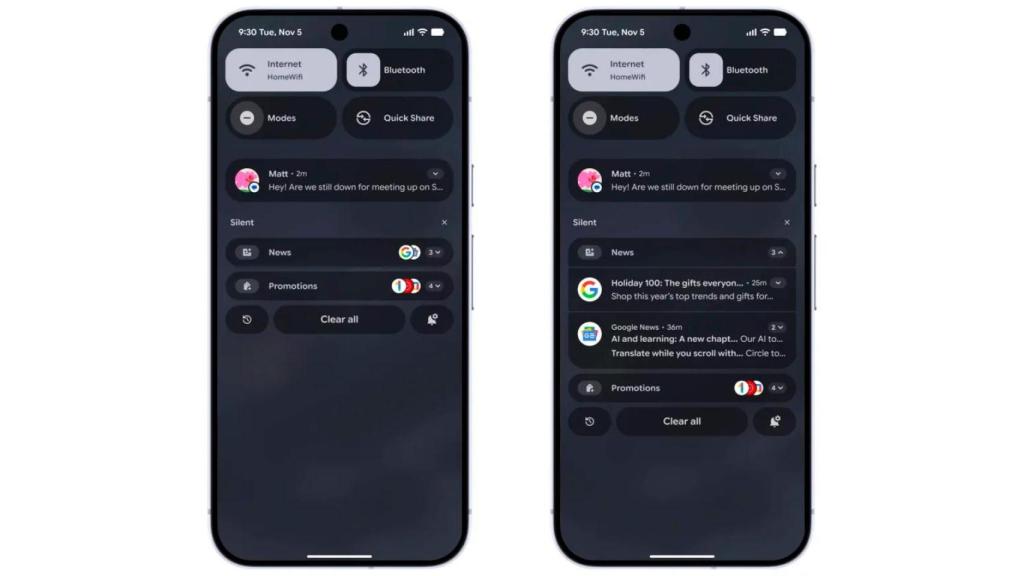 El organizador de notificaciones
