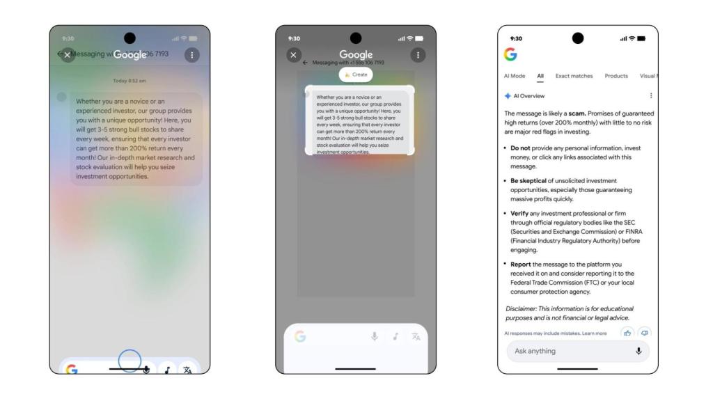 Rodea para buscar identificando una estafa en el móvil