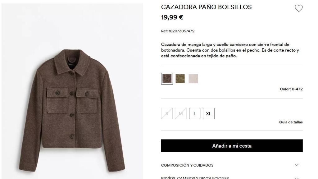 Cazadora paño bolsillos. Ref.1820/305/506