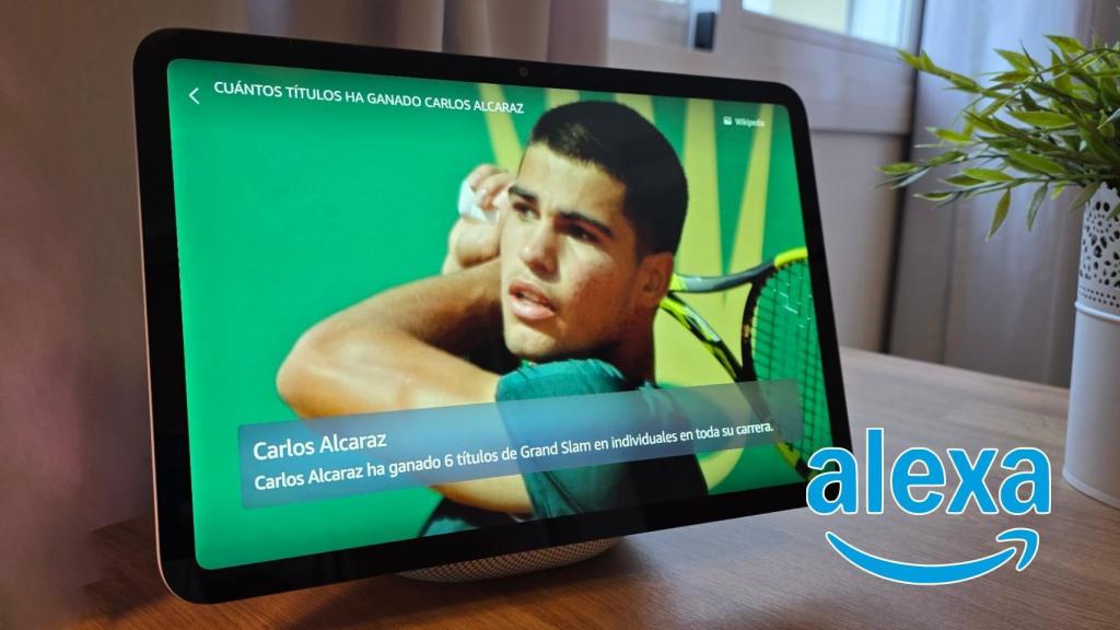 Carlos Alcaraz en un Amazon Echo Show