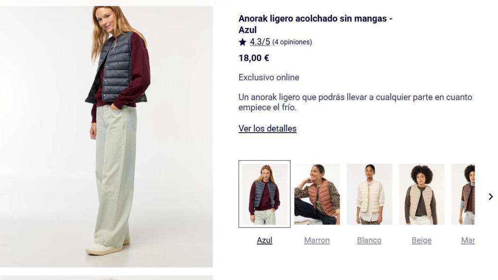 Anorak ligero acolchado.