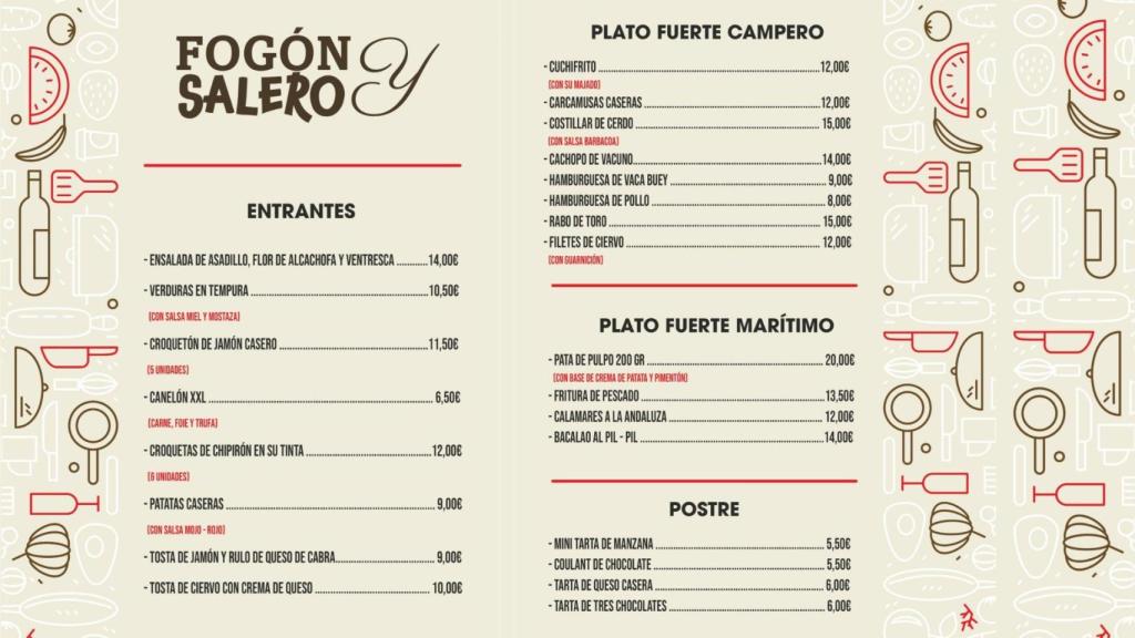 Carta de Fogón y Salero.