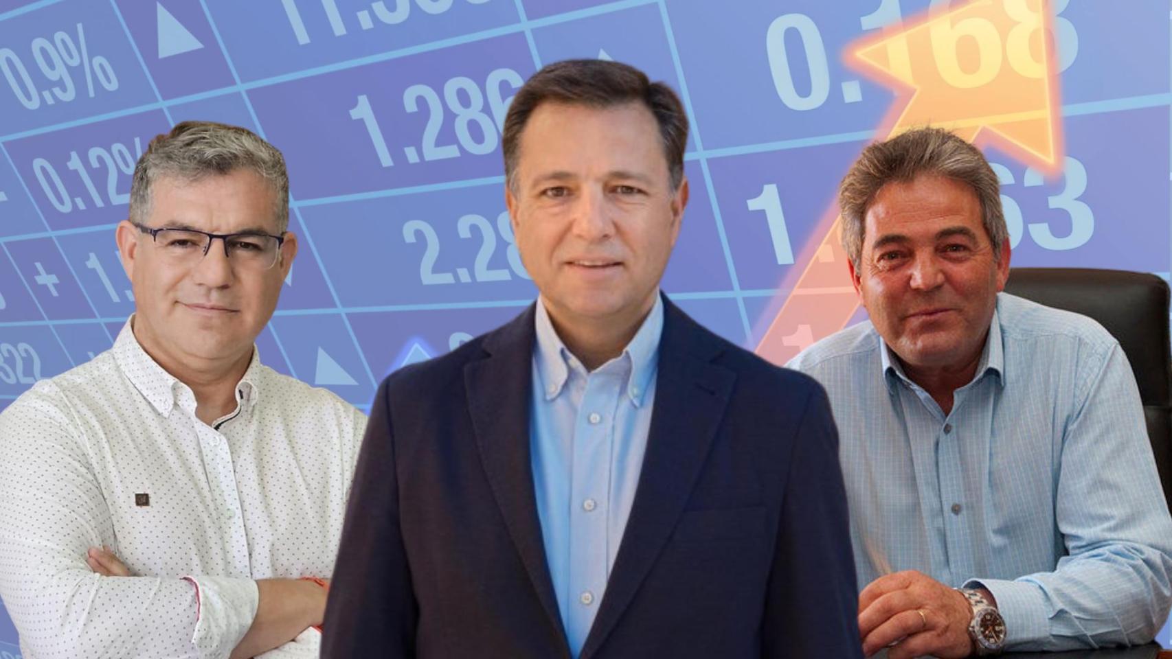 Manuel Serrano en el centro con Manuel Serena a la izquierda y Juan Gil a la derecha.