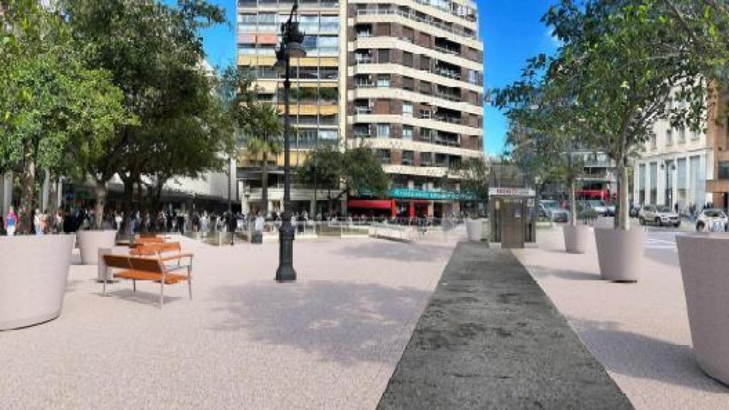 Plaza Los Pinazo tras la renovación. Ayto Valencia