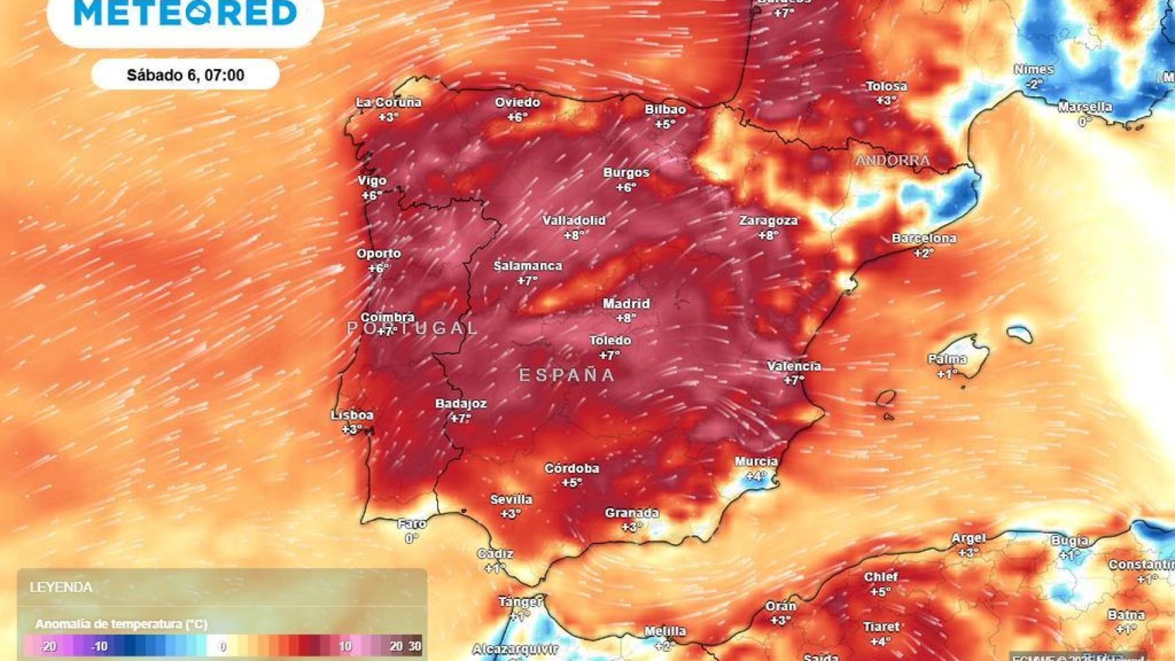 Meteored prevé una subida generalizada de las temperaturas, por encima de la media para la época del año