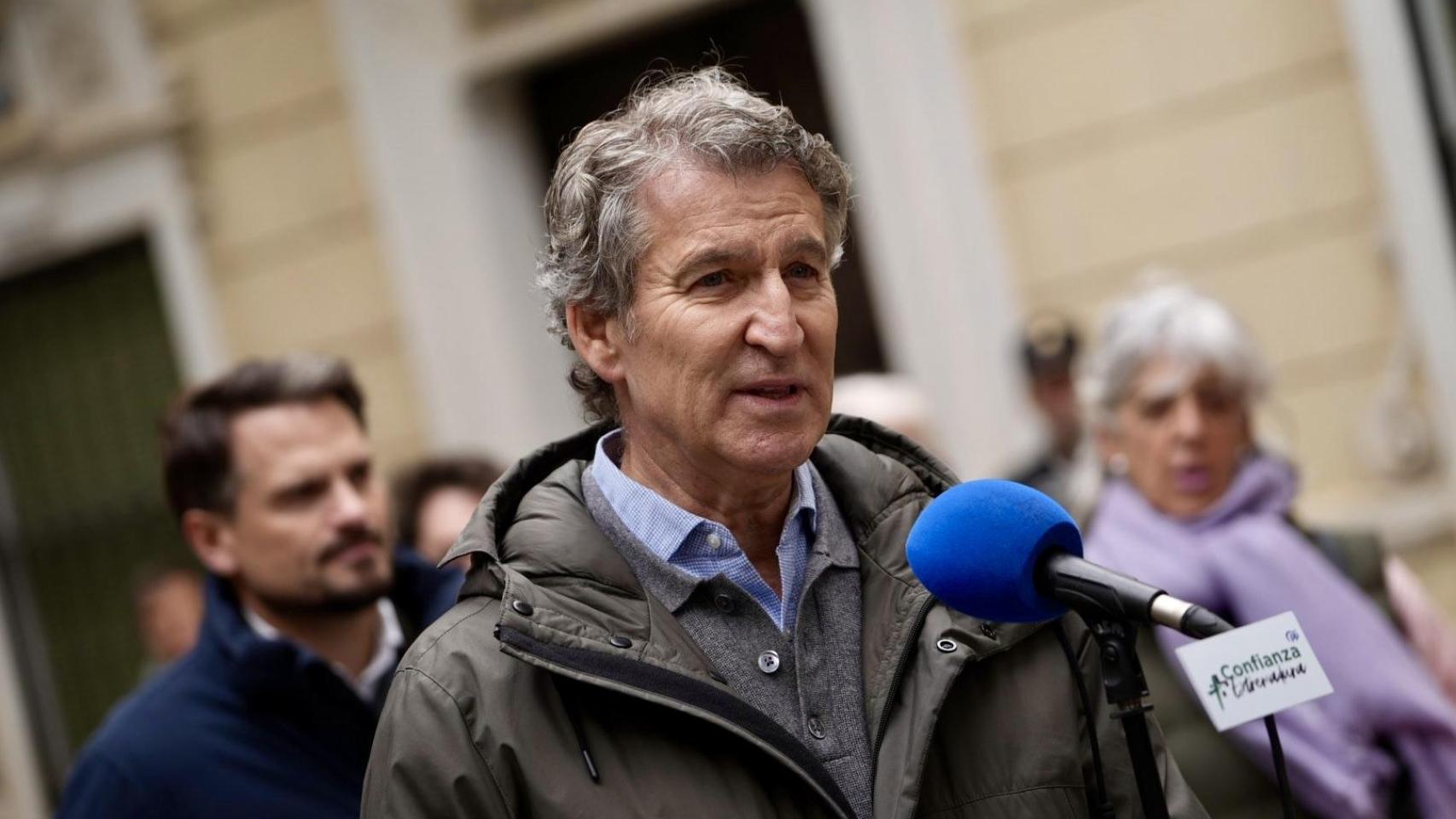 Feijóo este jueves en Don Benito, Badajoz, durante un acto.