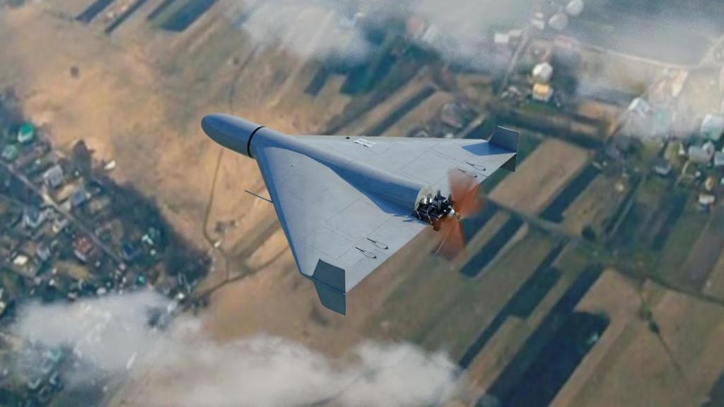 Dron Shahed en vuelo