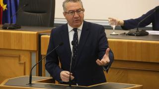 El presidente de la Diputación de Alicante, Toni Pérez, durante su intervención en el Debate del estado de la provincia.