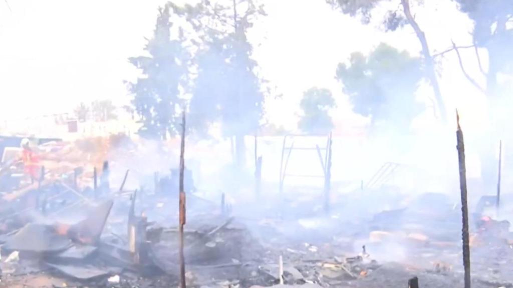 Incendio en un asentamiento chabolista de Albacete. Foto: RTVE CLM.