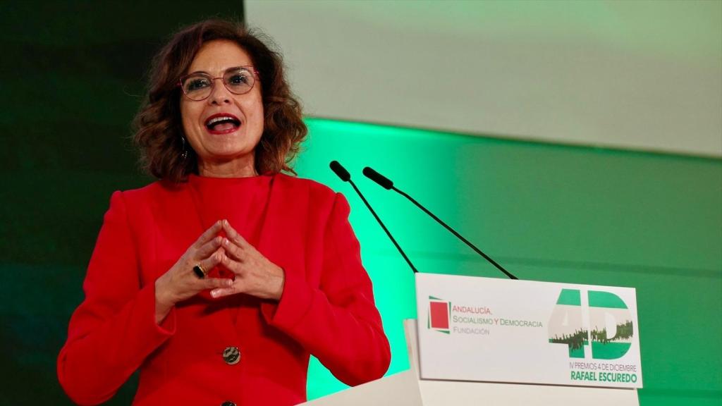 María Jesús Montero, vicesecretaria general del PSOE y vicepresidenta del Gobierno, este jueves en una entrega de premios, en Málaga.