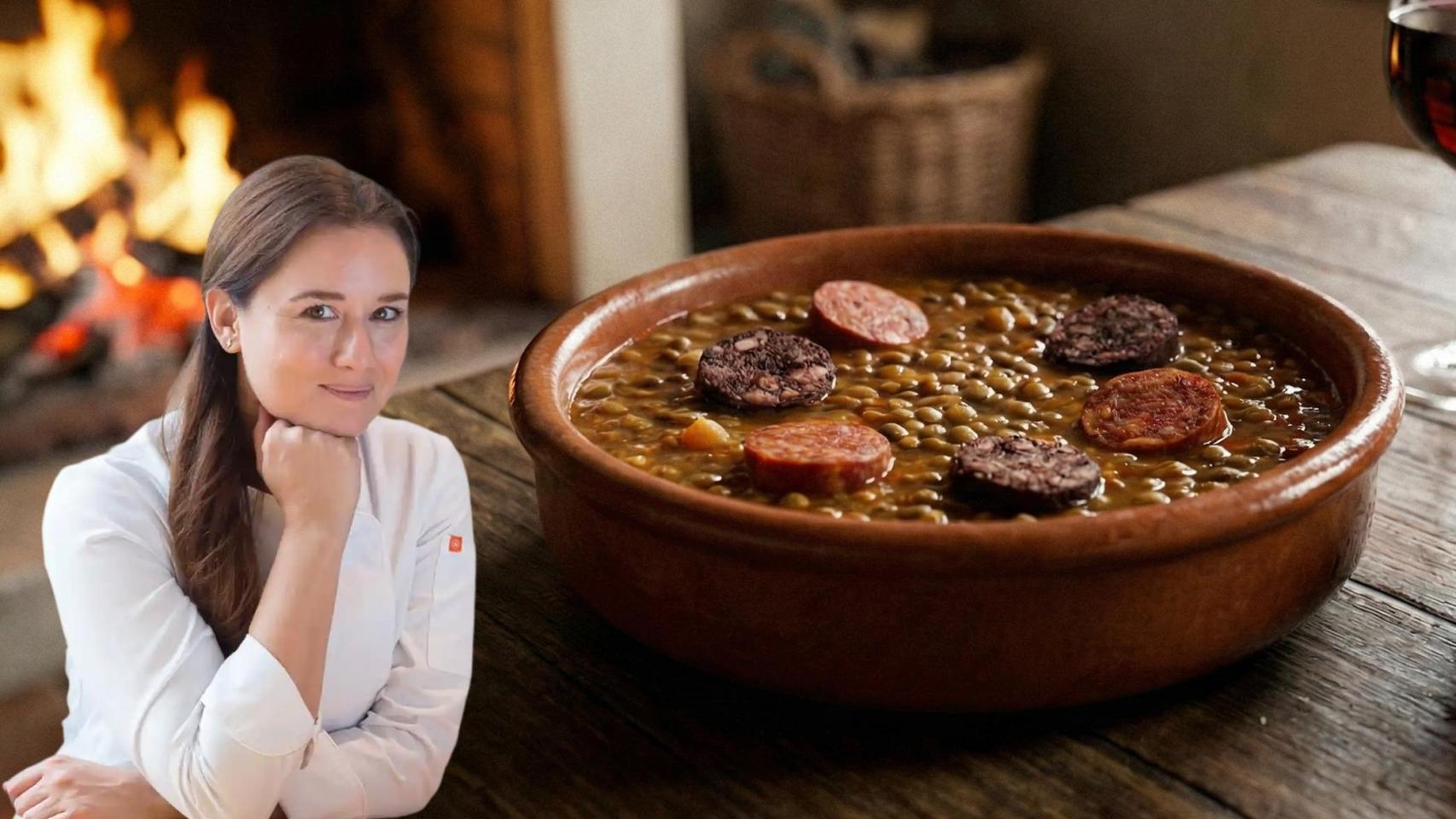Mar Orozco, chef, en un montaje de El Español