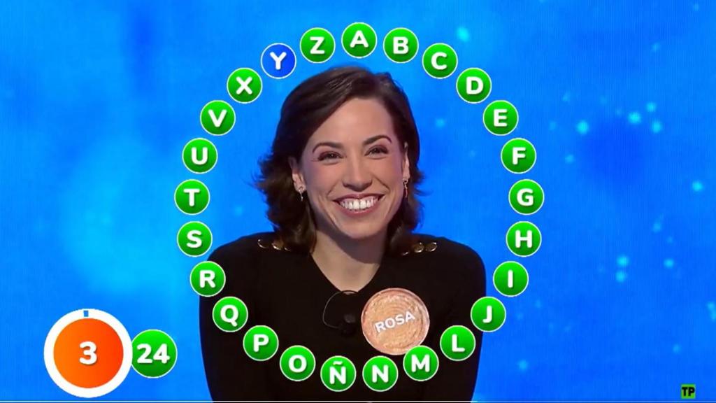 Imagen de la promo de 'Pasapalabra', en la que Rosa está a una sola definición de completar el rosco.