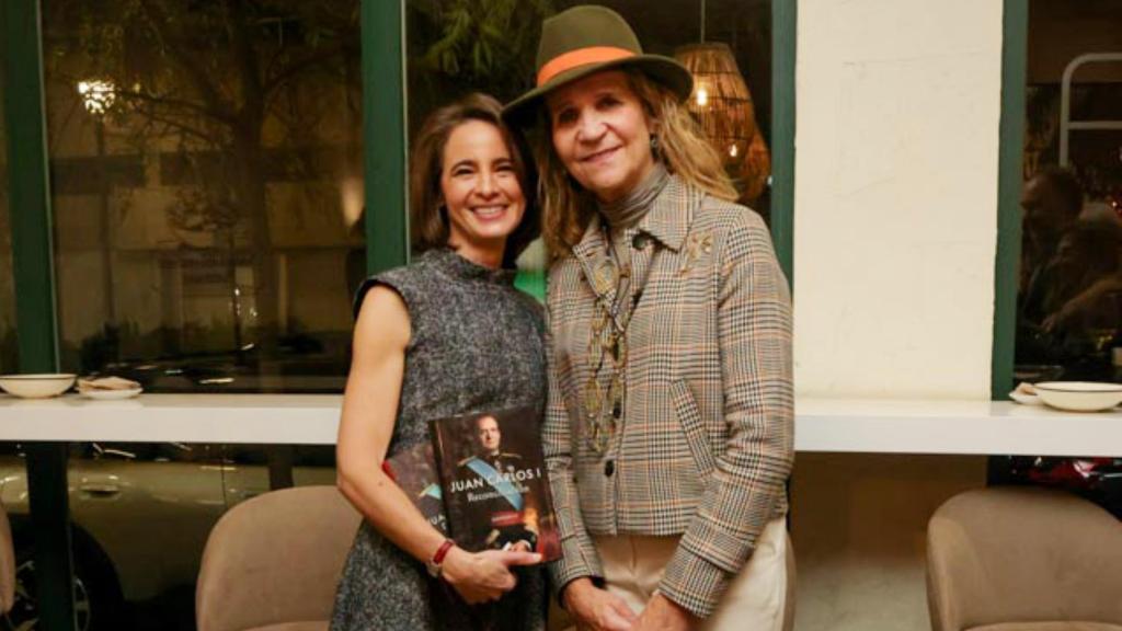 Laurence Debray y la infanta Elena en la presentación de las memorias del Emérito.