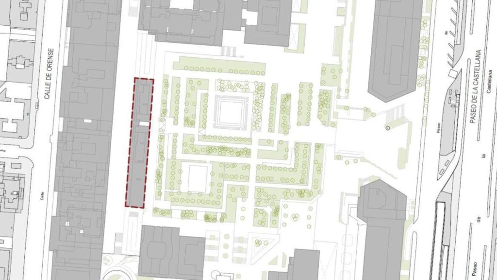 Plano de la Plaza Pablo Ruiz Picasso de Madrid.