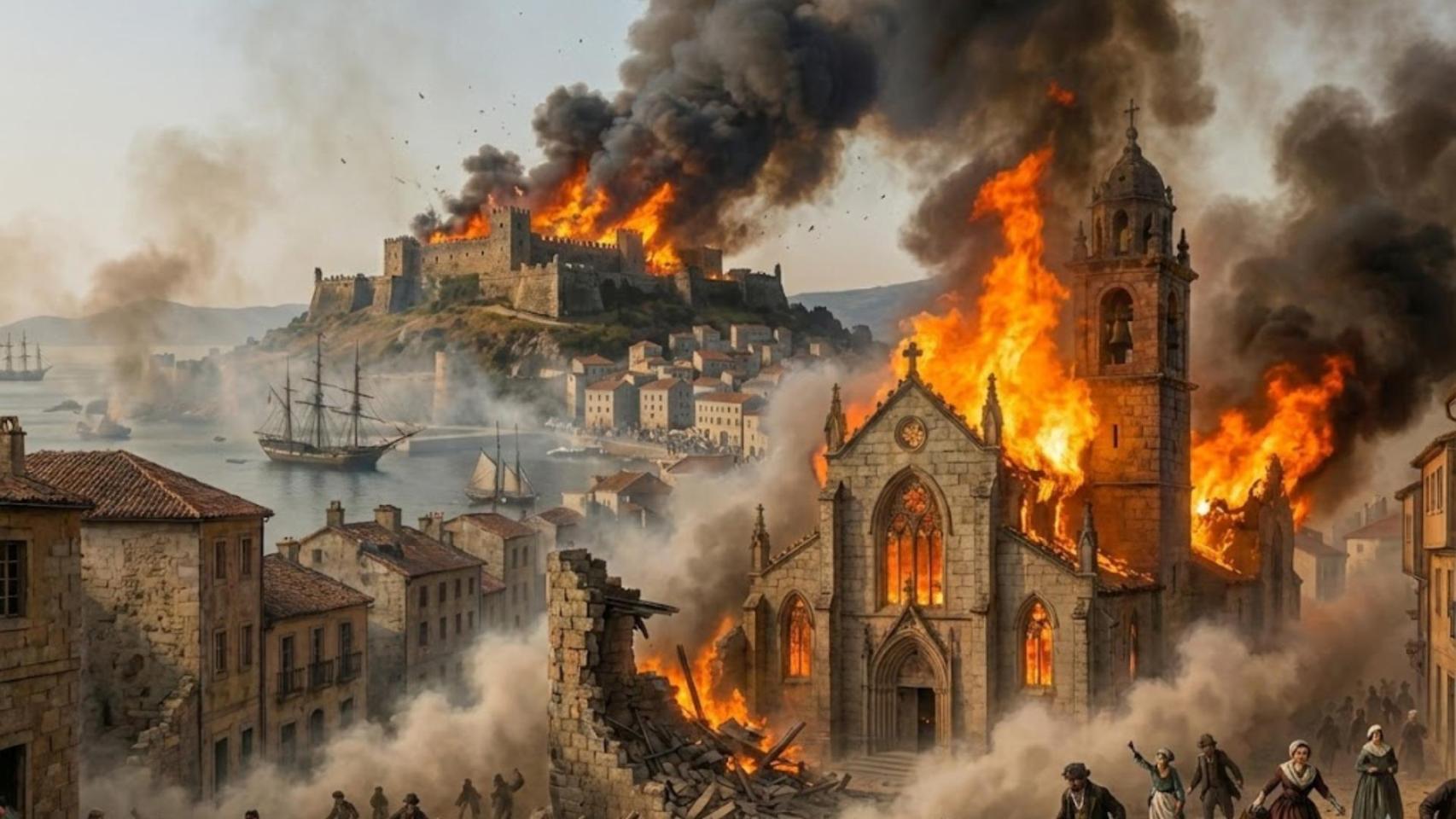 Recreación artística de la explosión. Iván Fernández Amil