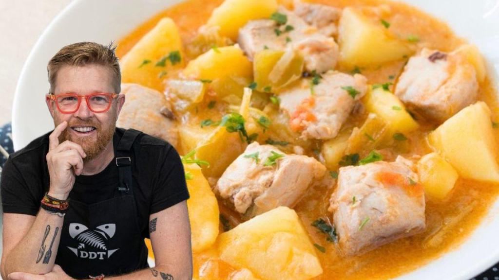 El chef Daniel del Toro junto a un guiso.