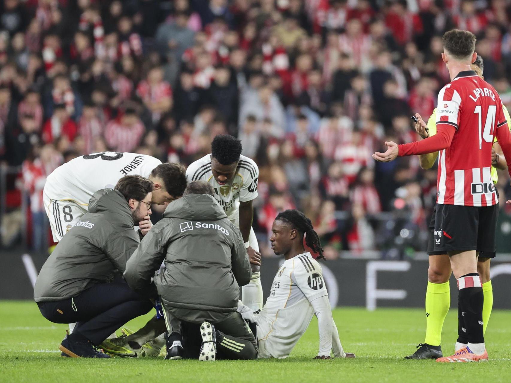 Camavinga se lesiona contra el Athletic.