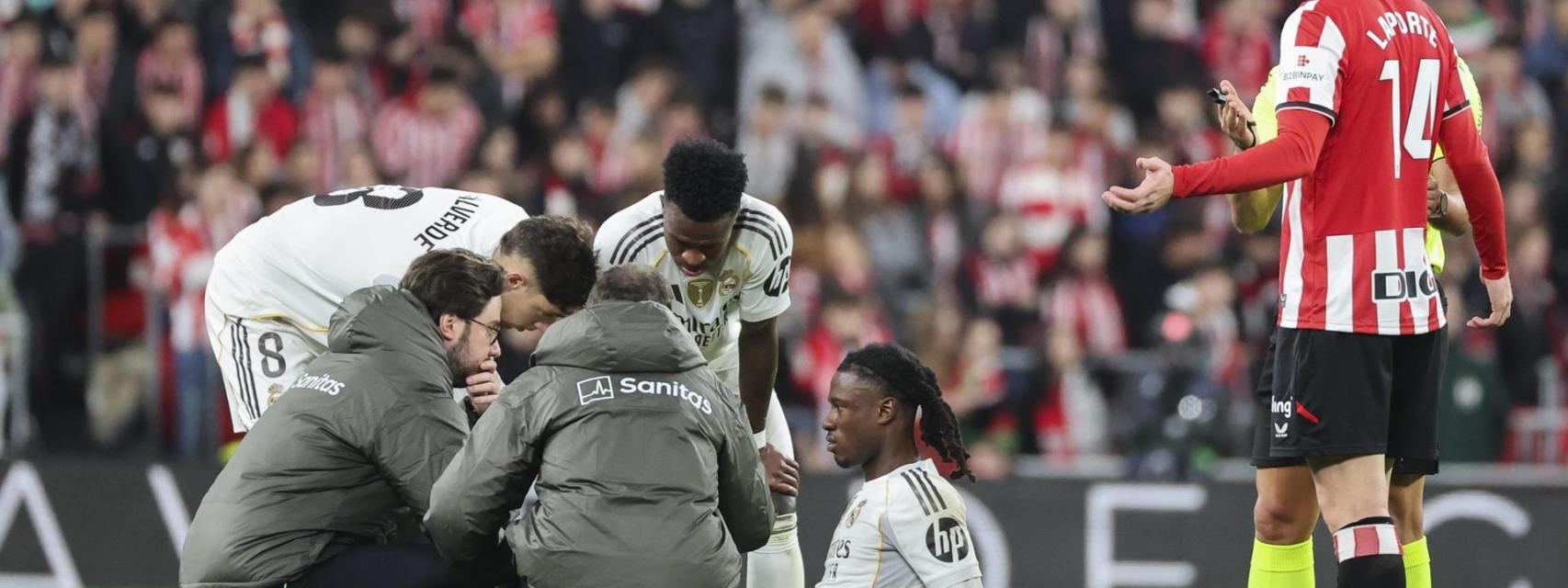 Camavinga se lesiona contra el Athletic.