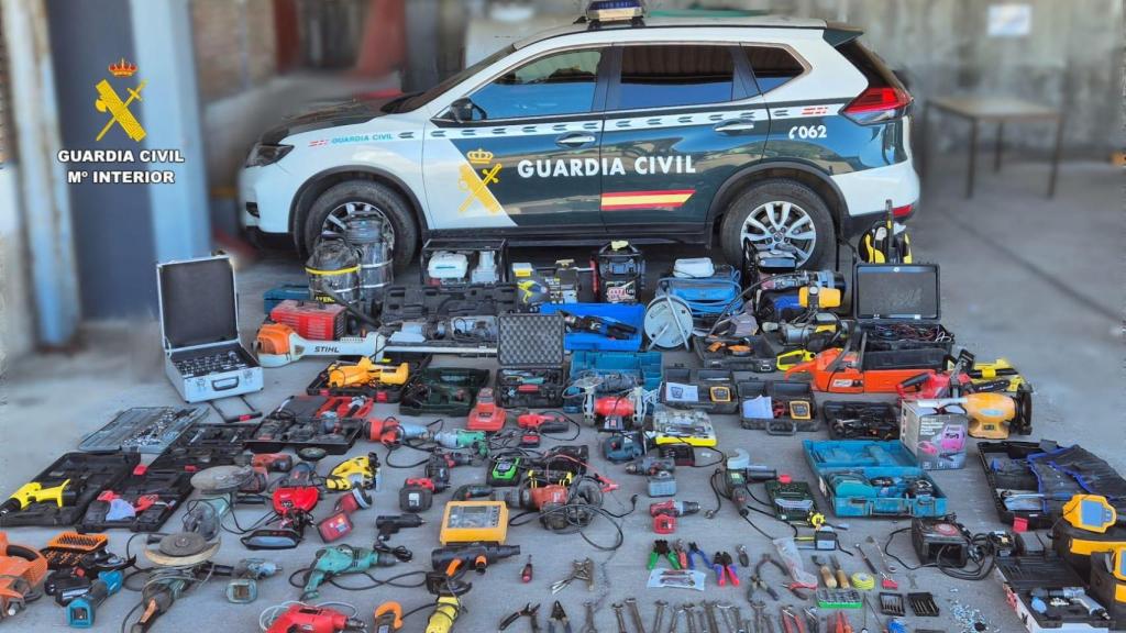 Imagen de las herramientas intervenidas para pepetrar los robos en plantas fotovoltaicas de Valladolid
