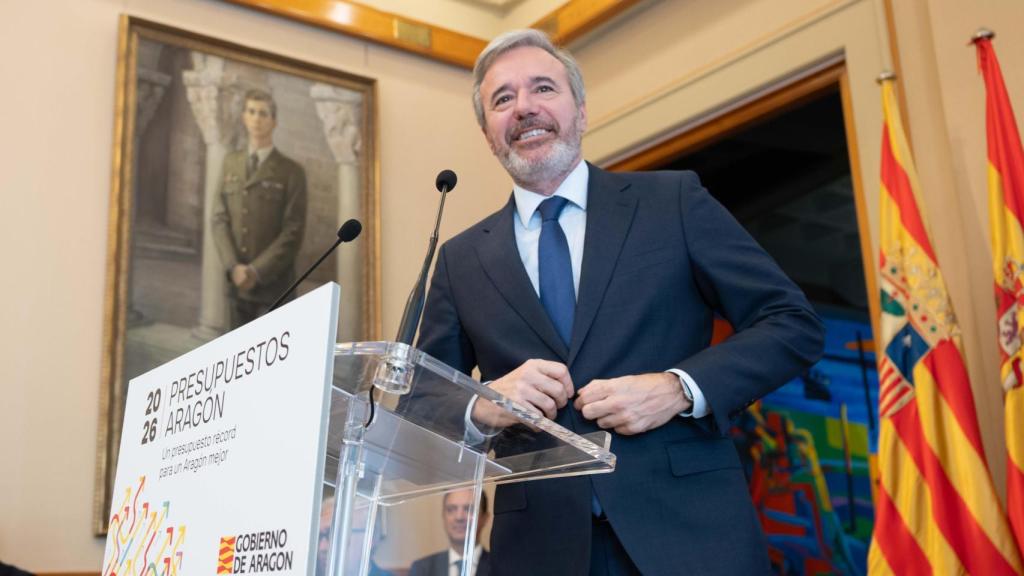 Azcón durante la presentación del presupuesto.