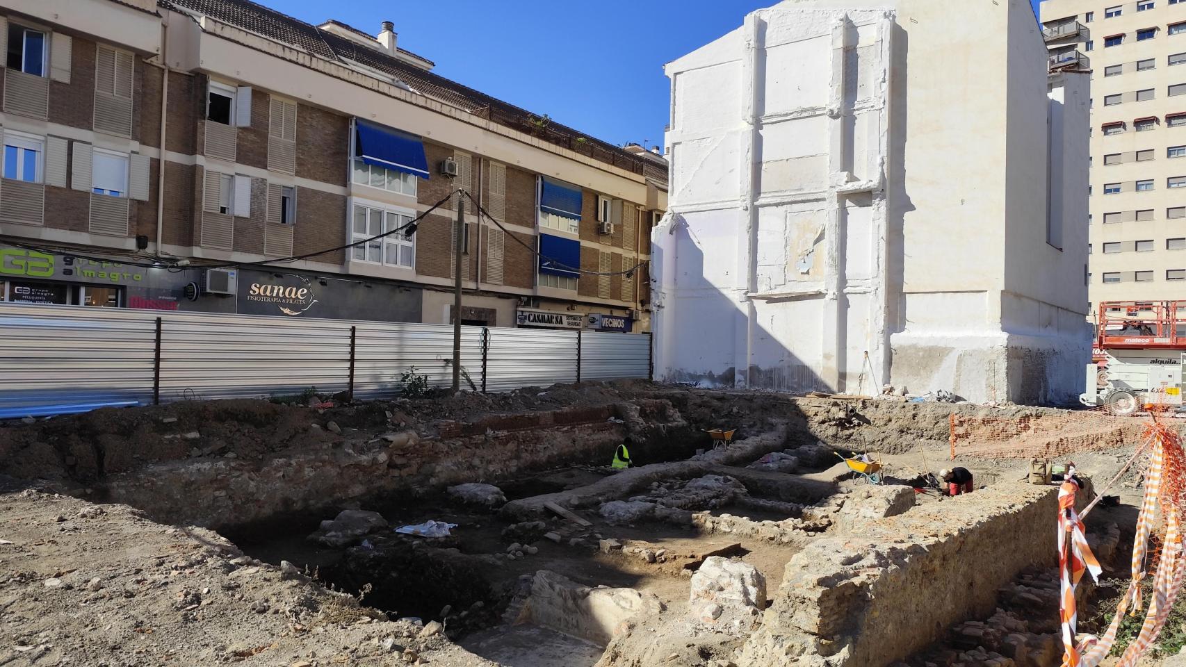 Imagen de los restos arqueológicos ya encontrados en los terrenos de El Perchel.