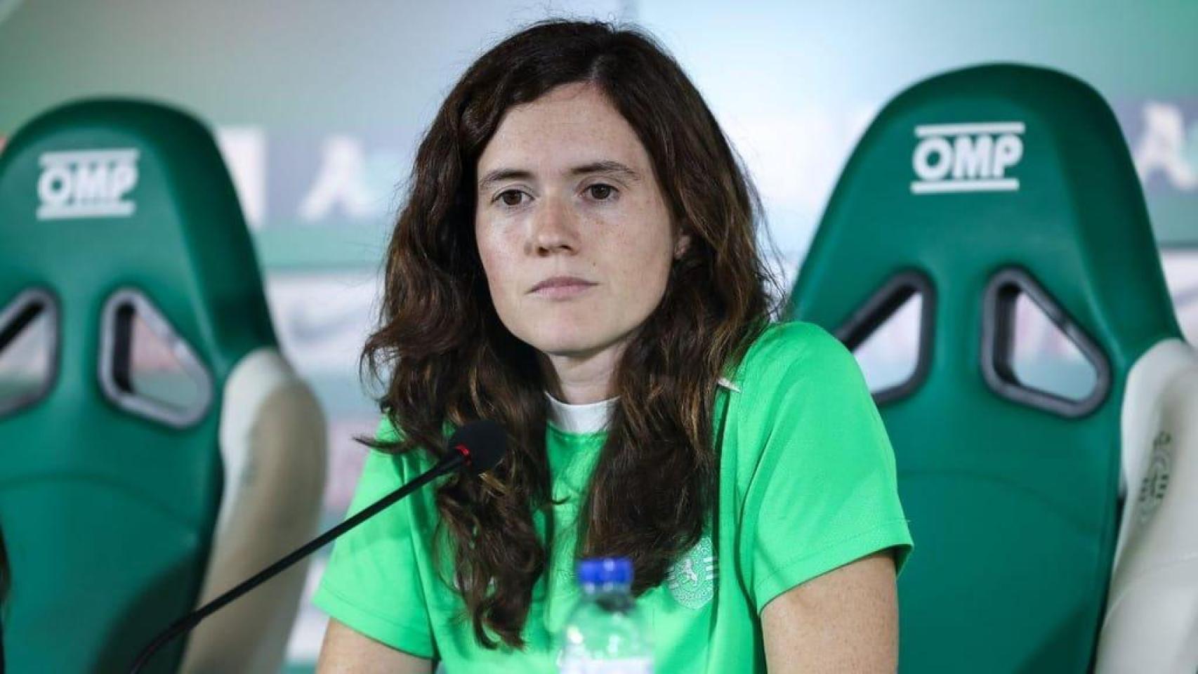 Mariana Cabral, durante una rueda de prensa con el Sporting de Portugal.